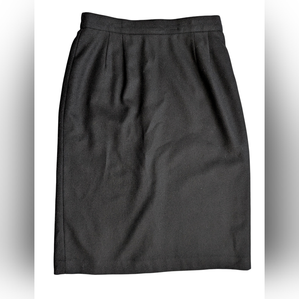 Vintage Black Wool Skirt Women's Size 14